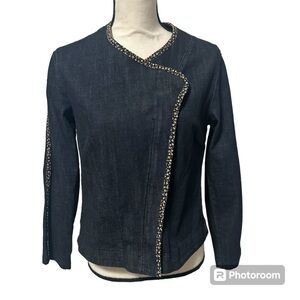 Prairie Underground soft denim moto jacket blue medium